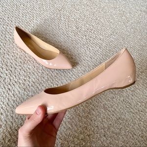 Pointy toe blush flats